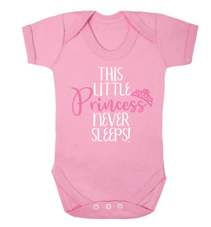 This little princess never sleeps Baby Vest pale pink 18-24 months