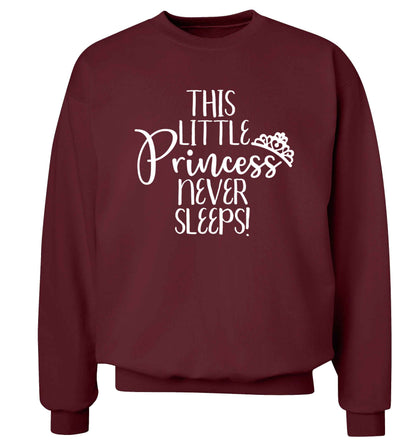 This little princess never sleeps Adult's unisex maroon Sweater 2XL
