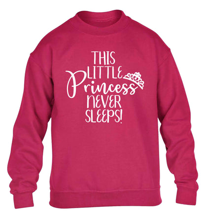 This little princess never sleeps children's pink sweater 12-13 Years