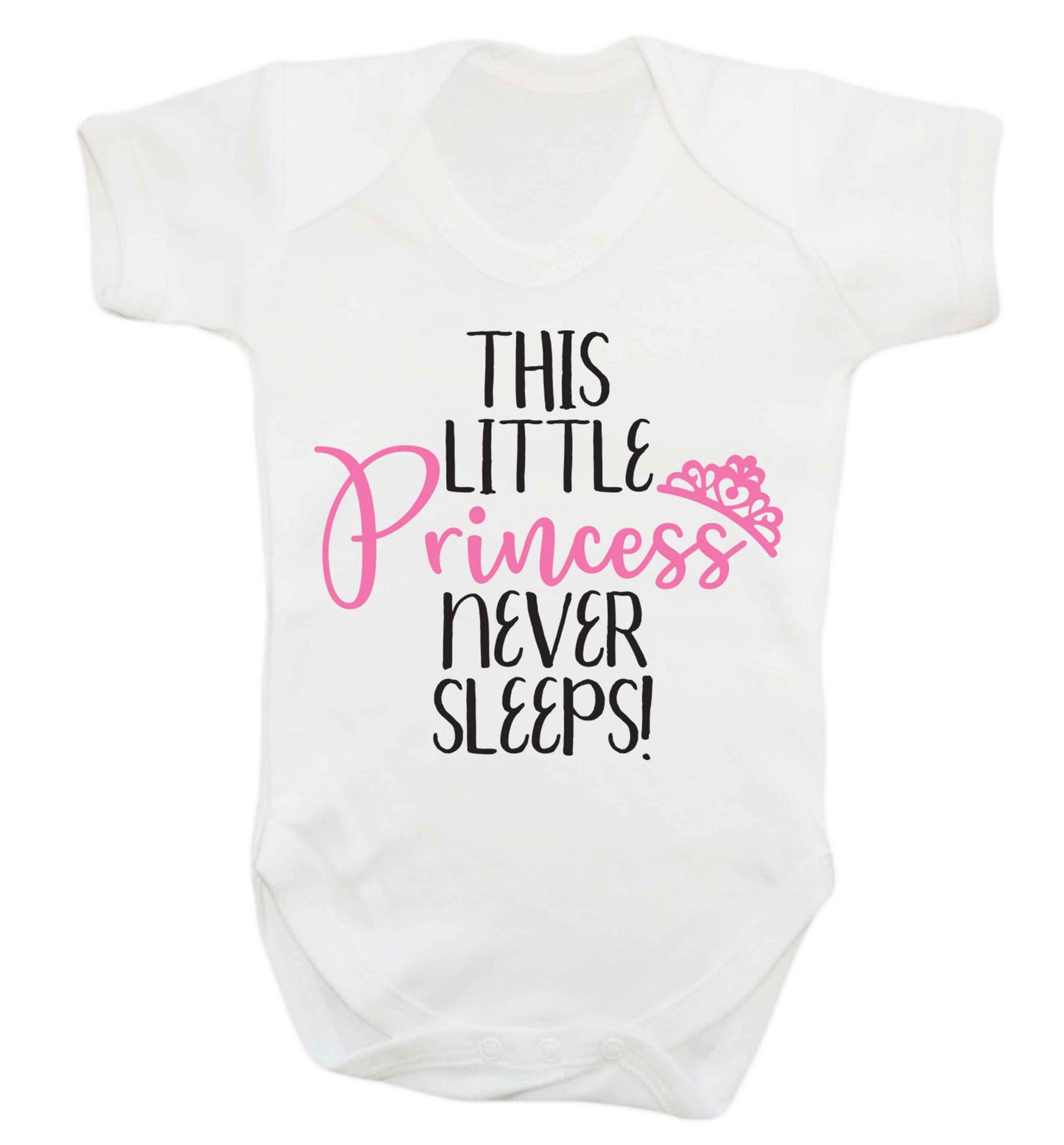 This little princess never sleeps Baby Vest white 18-24 months