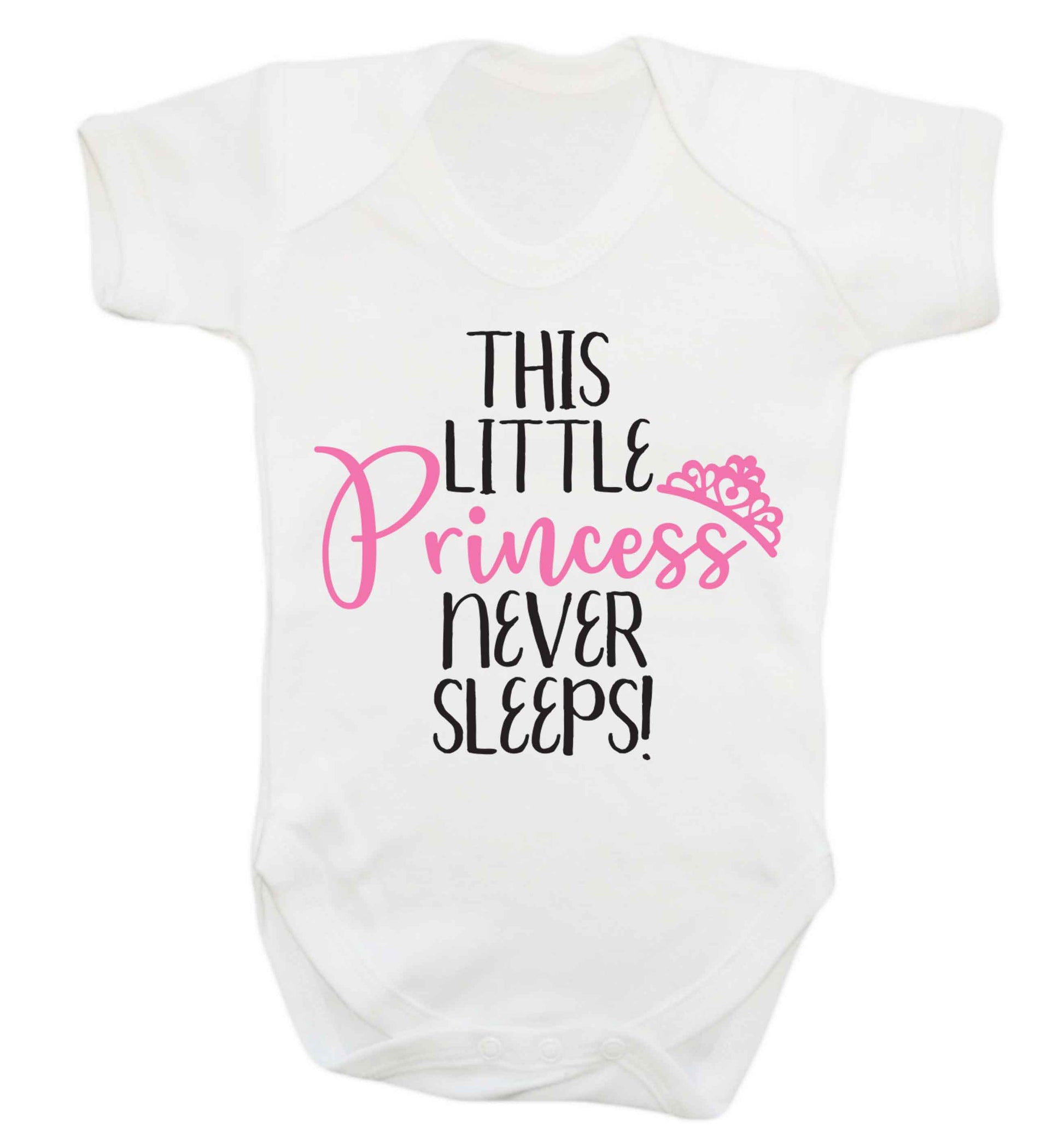 This little princess never sleeps Baby Vest white 18-24 months