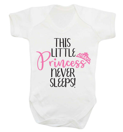 This little princess never sleeps Baby Vest white 18-24 months
