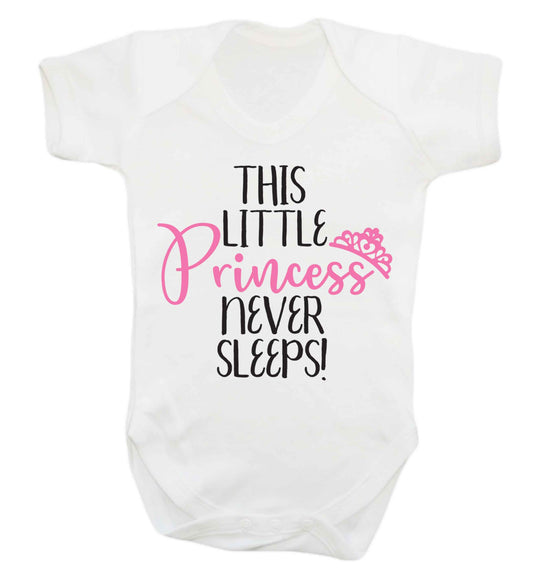 This little princess never sleeps Baby Vest white 18-24 months