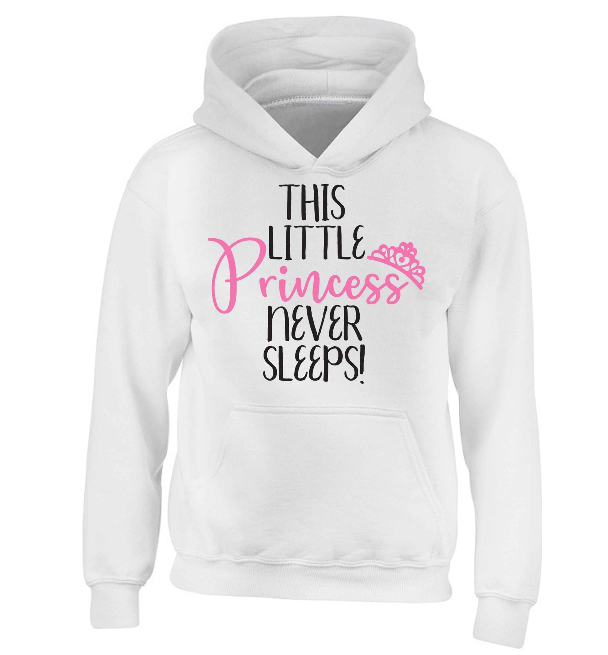 This little princess never sleeps children's white hoodie 12-13 Years