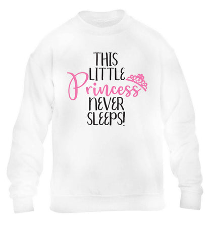 This little princess never sleeps children's white sweater 12-13 Years