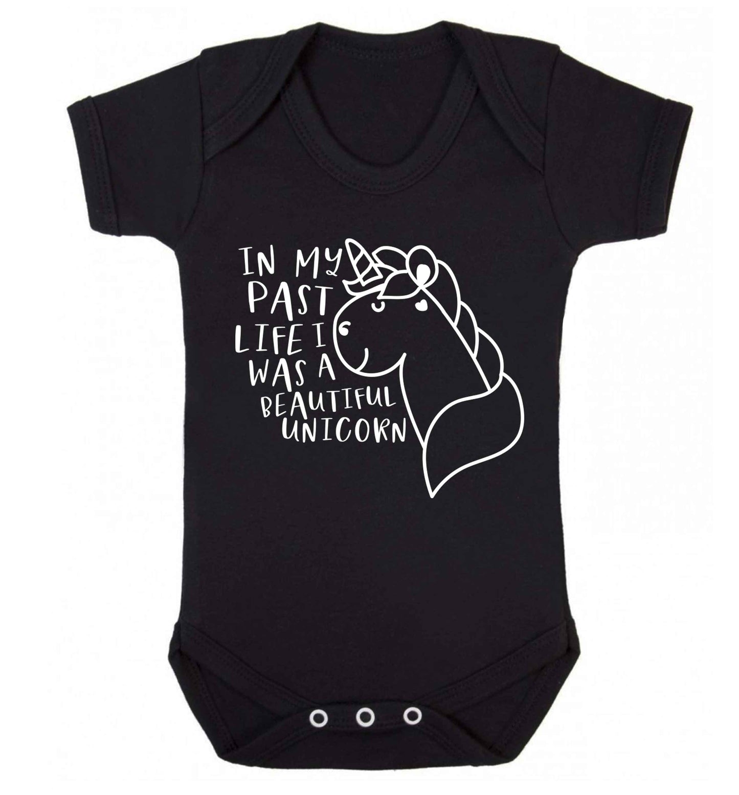 In my past life I was a beautiful unicorn Baby Vest black 18-24 months