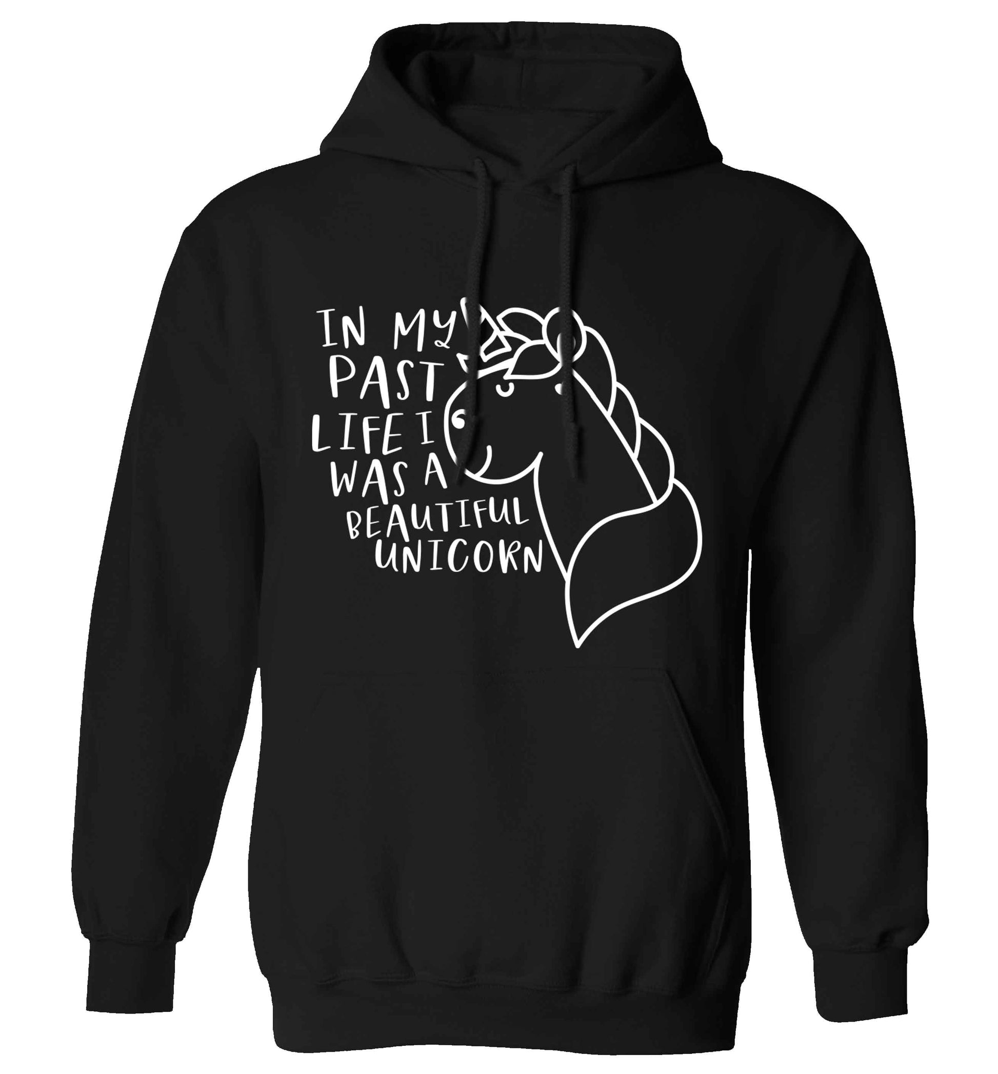 In my past life I was a beautiful unicorn adults unisex black hoodie 2XL