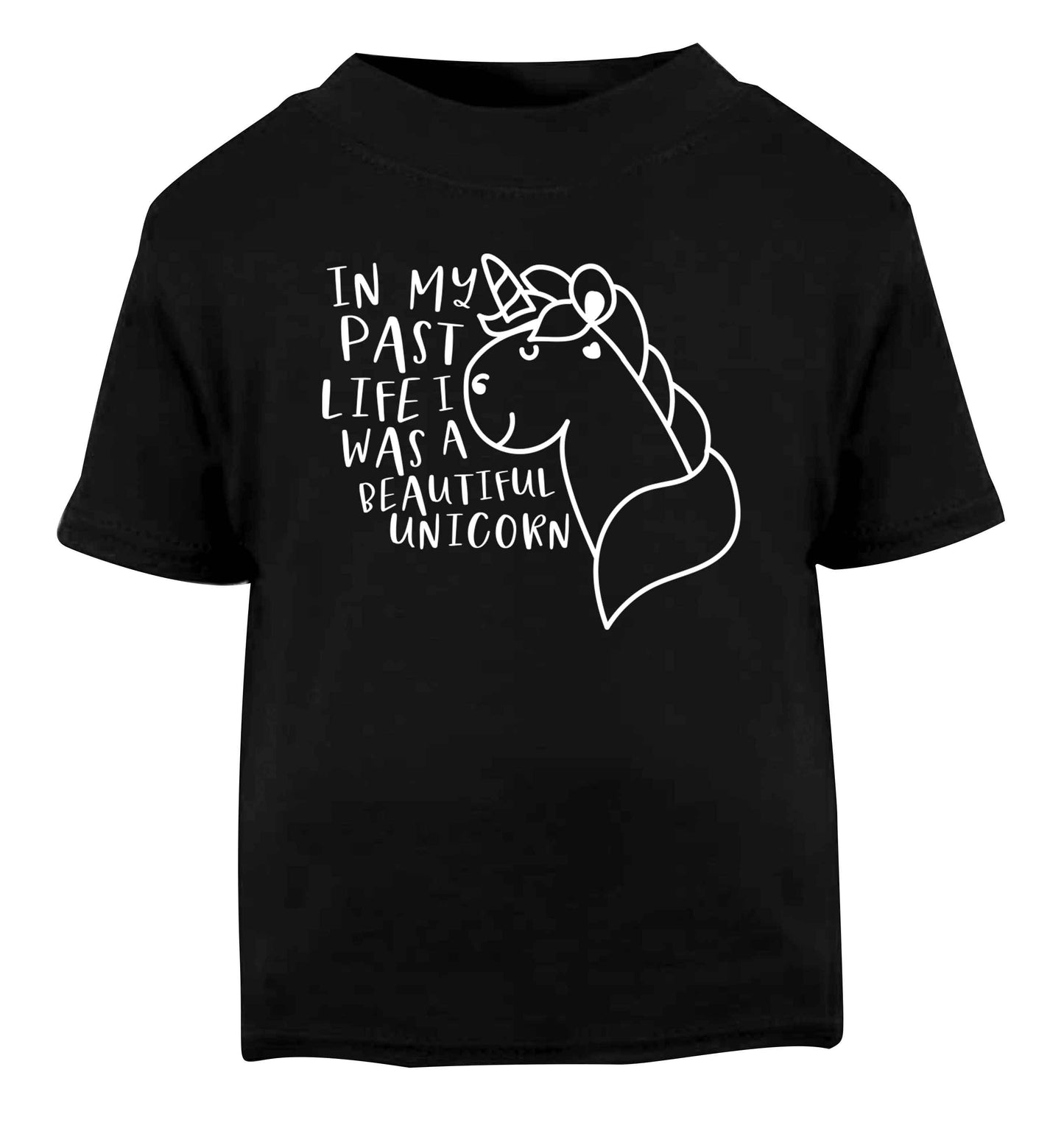 In my past life I was a beautiful unicorn Black Baby Toddler Tshirt 2 years