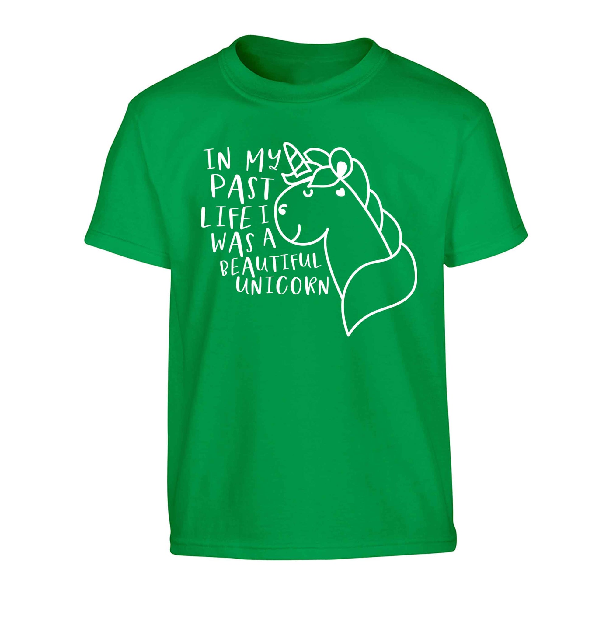 In my past life I was a beautiful unicorn Children's green Tshirt 12-13 Years