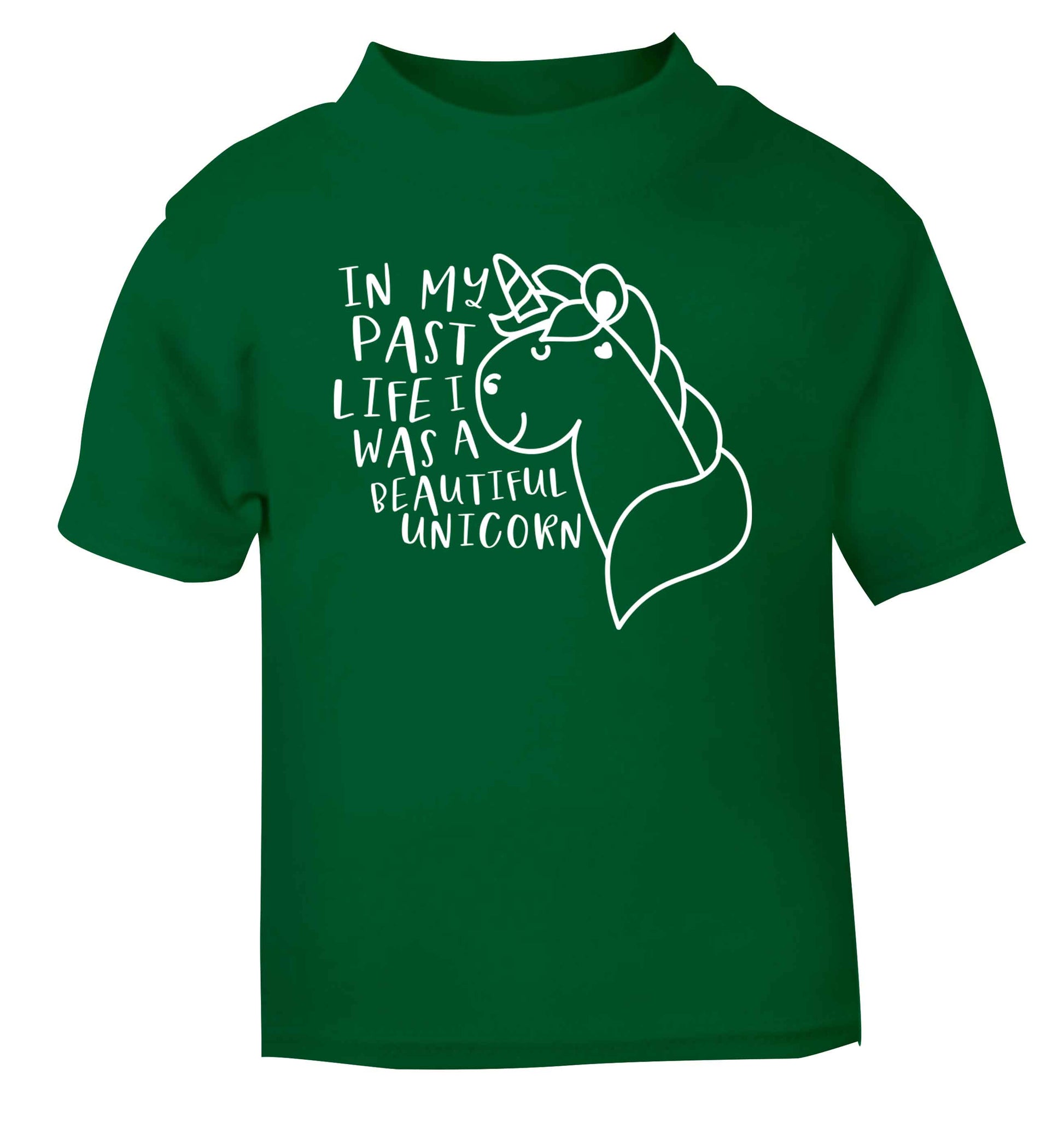 In my past life I was a beautiful unicorn green Baby Toddler Tshirt 2 Years