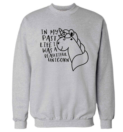 In my past life I was a beautiful unicorn Adult's unisex grey Sweater 2XL