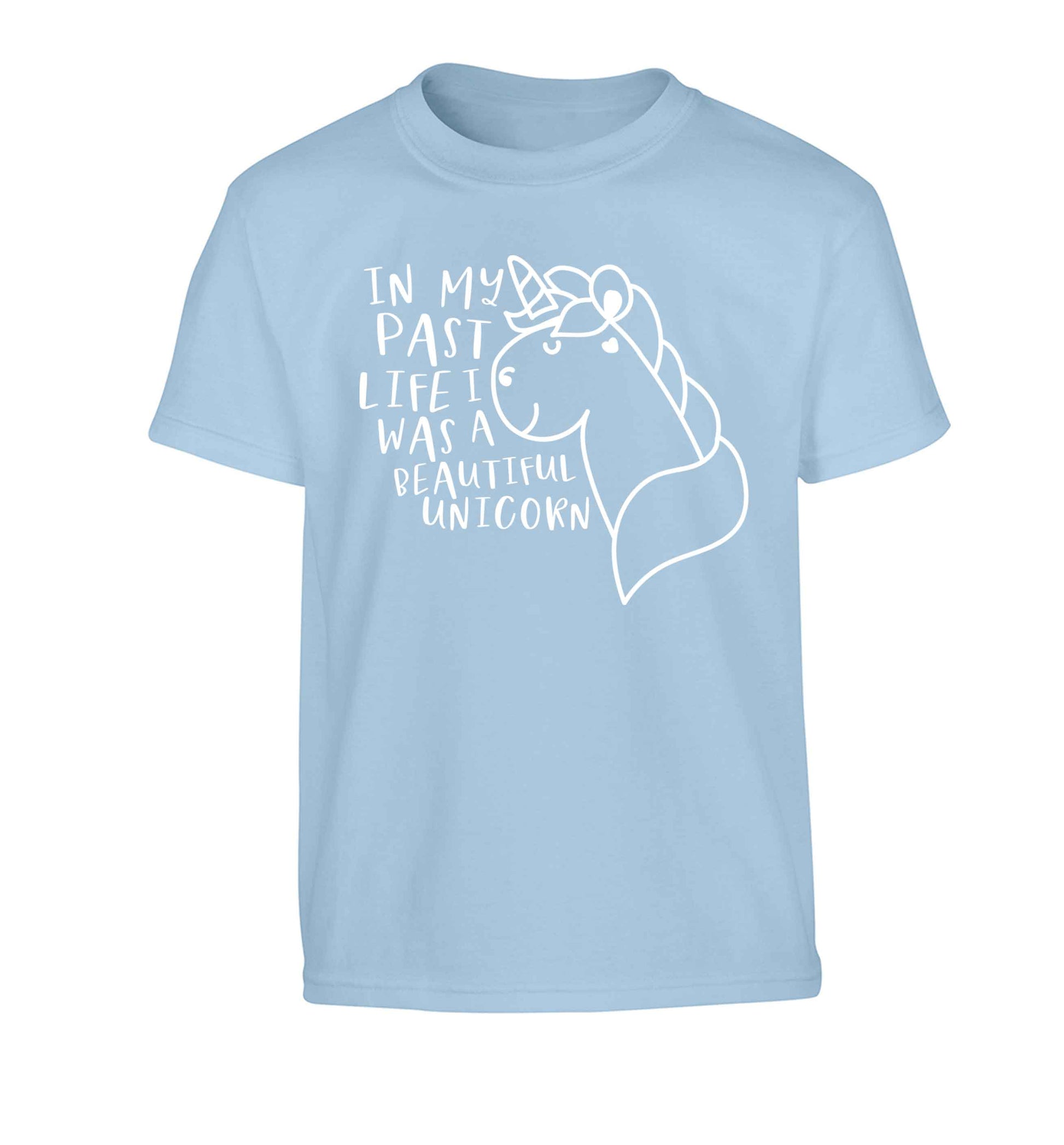 In my past life I was a beautiful unicorn Children's light blue Tshirt 12-13 Years