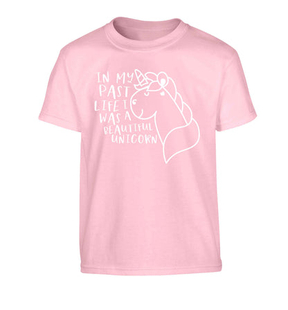 In my past life I was a beautiful unicorn Children's light pink Tshirt 12-13 Years
