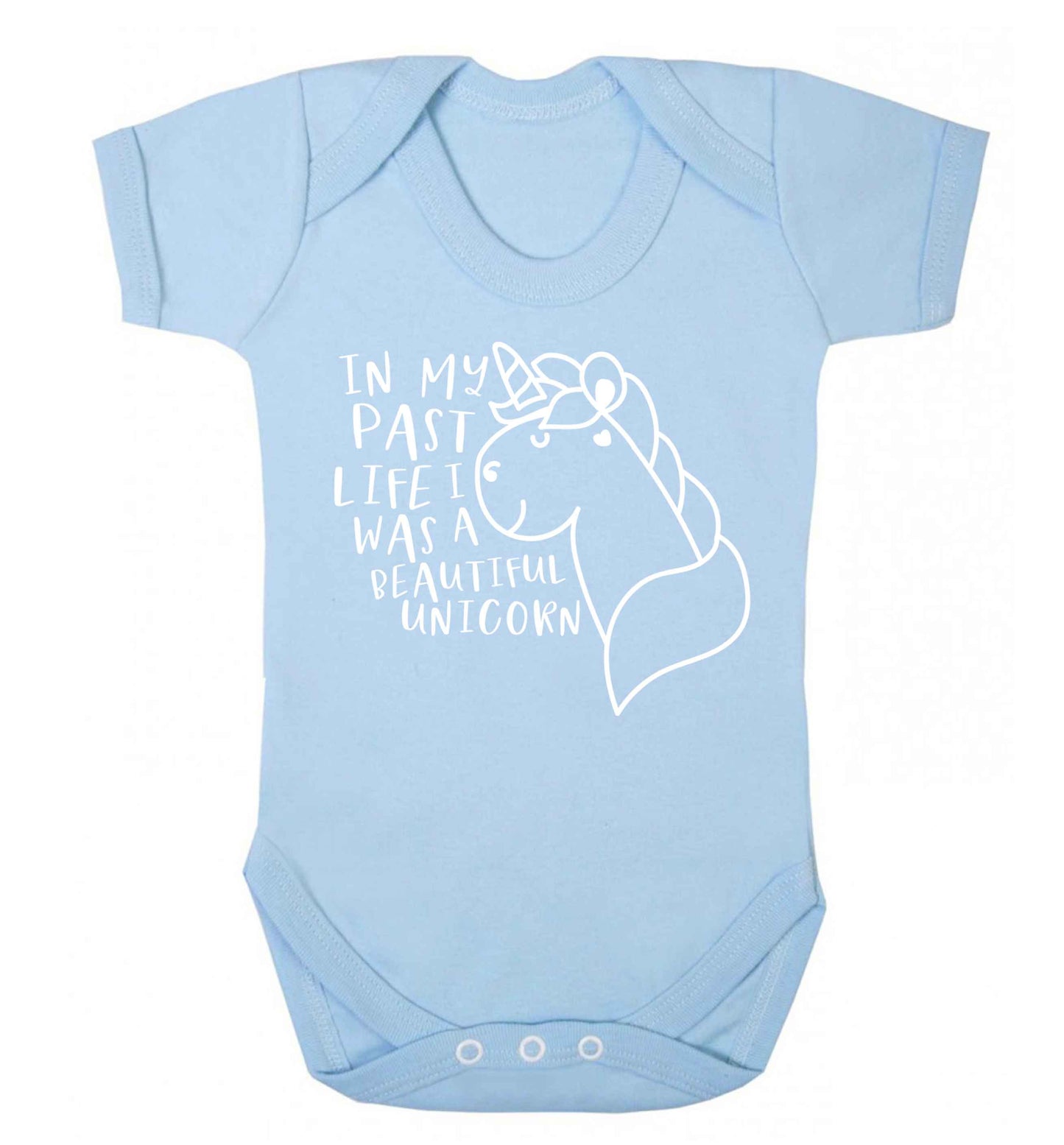 In my past life I was a beautiful unicorn Baby Vest pale blue 18-24 months