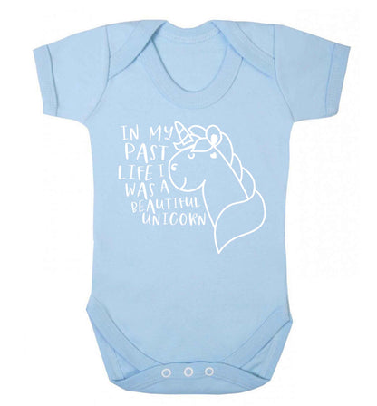 In my past life I was a beautiful unicorn Baby Vest pale blue 18-24 months