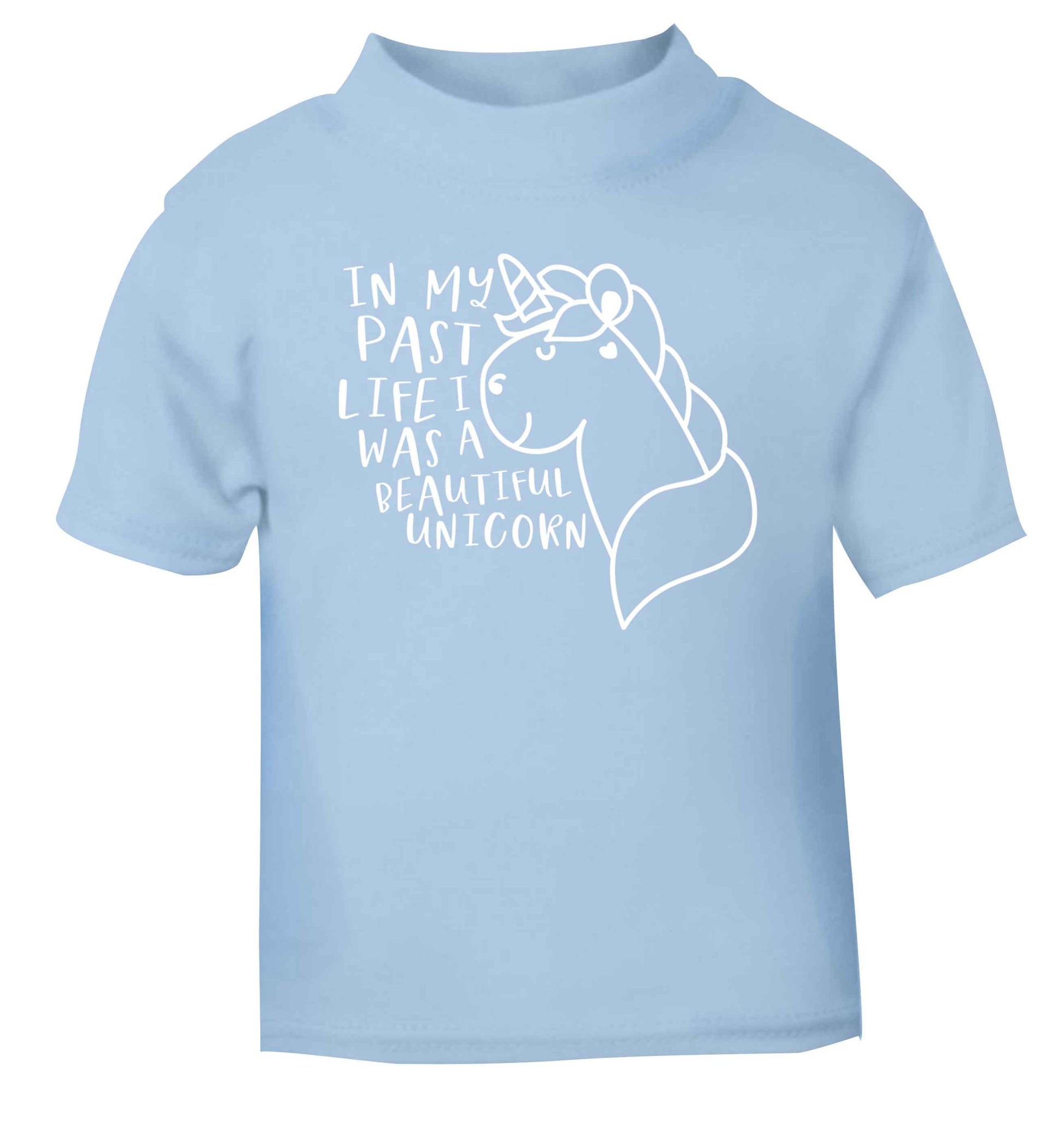 In my past life I was a beautiful unicorn light blue Baby Toddler Tshirt 2 Years