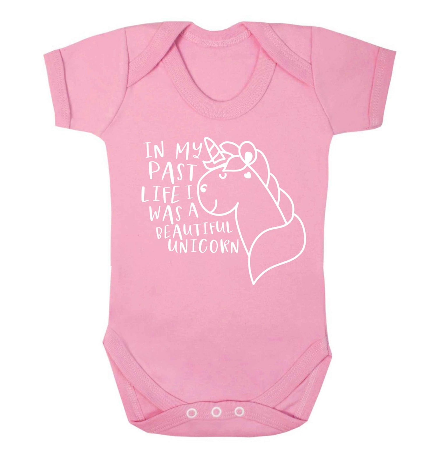 In my past life I was a beautiful unicorn Baby Vest pale pink 18-24 months