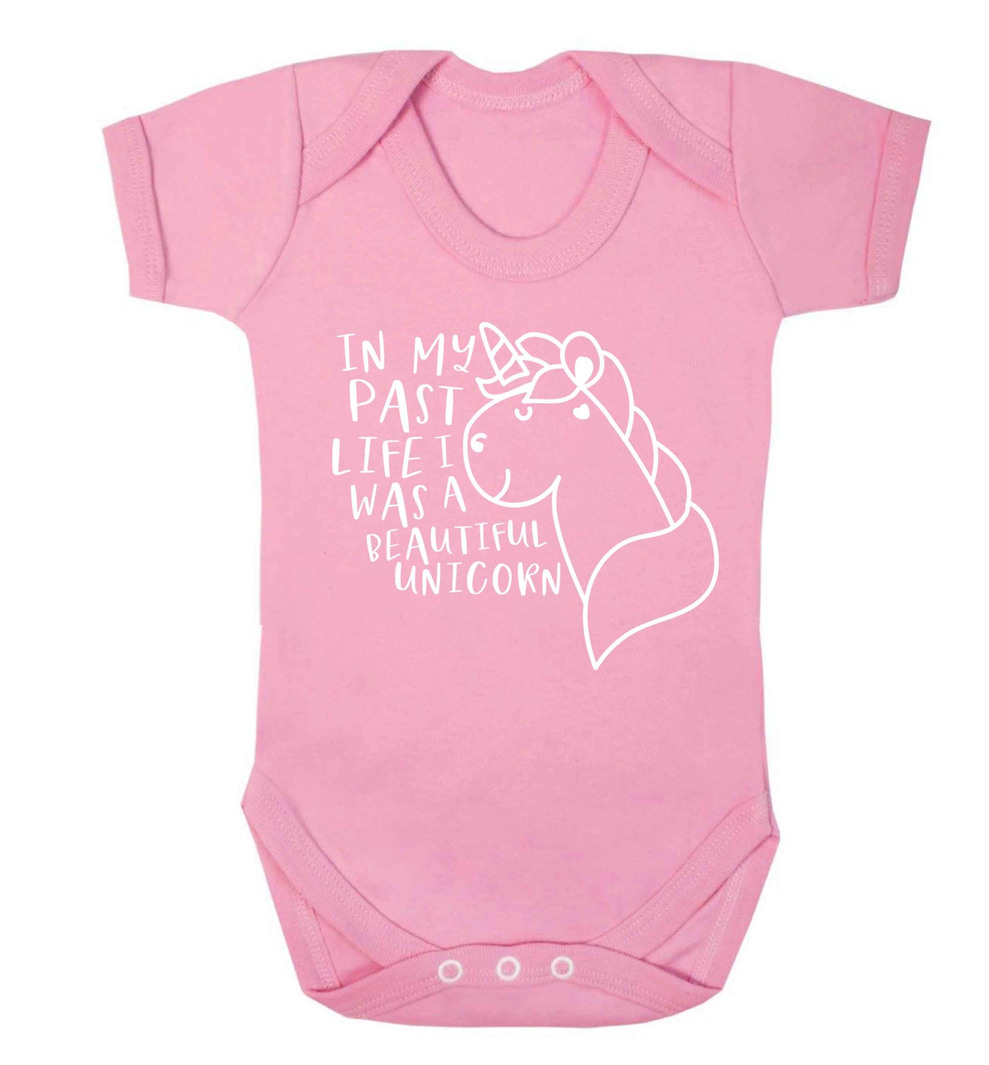 In my past life I was a beautiful unicorn Baby Vest pale pink 18-24 months