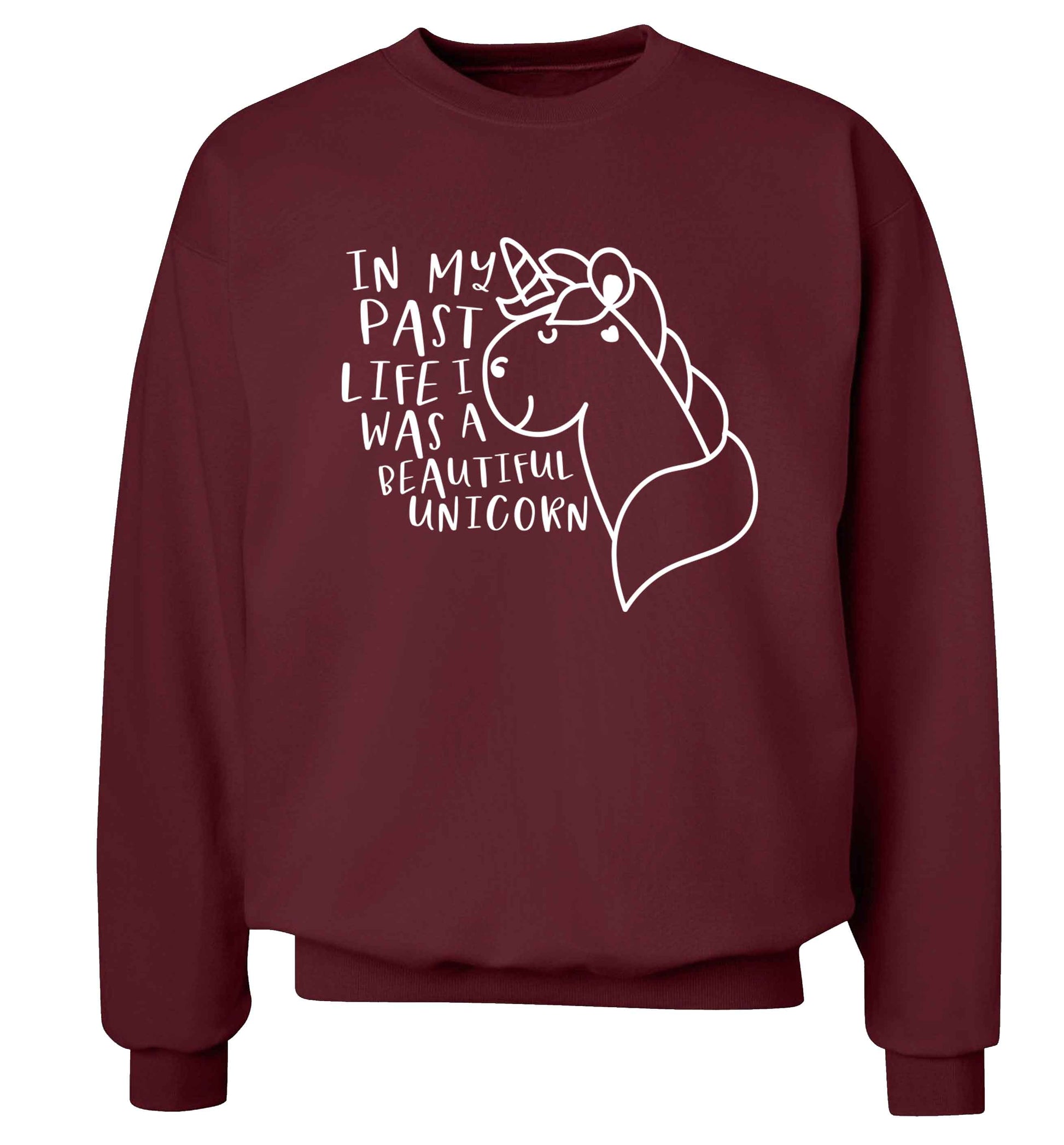 In my past life I was a beautiful unicorn Adult's unisex maroon Sweater 2XL