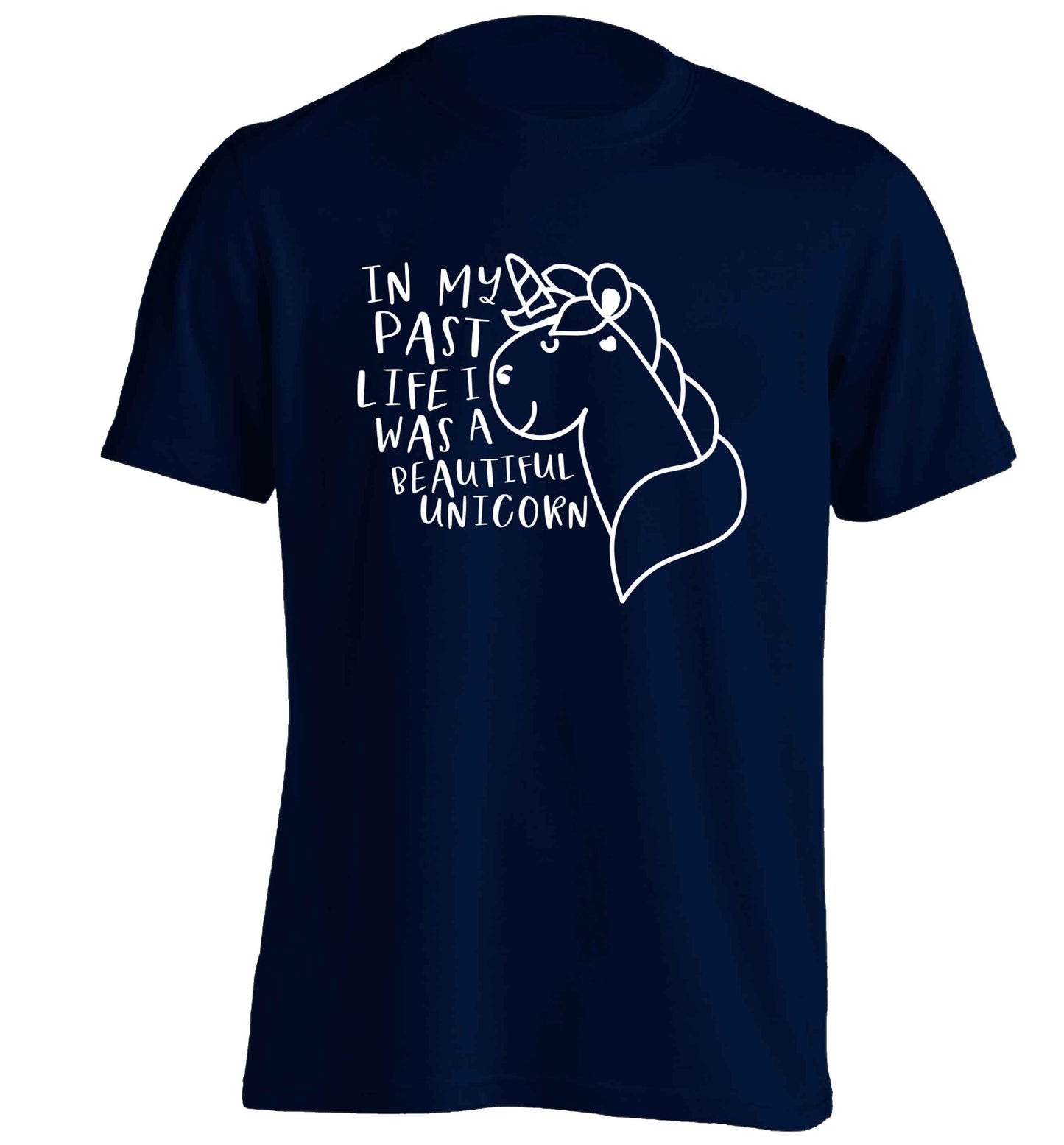 In my past life I was a beautiful unicorn adults unisex navy Tshirt 2XL