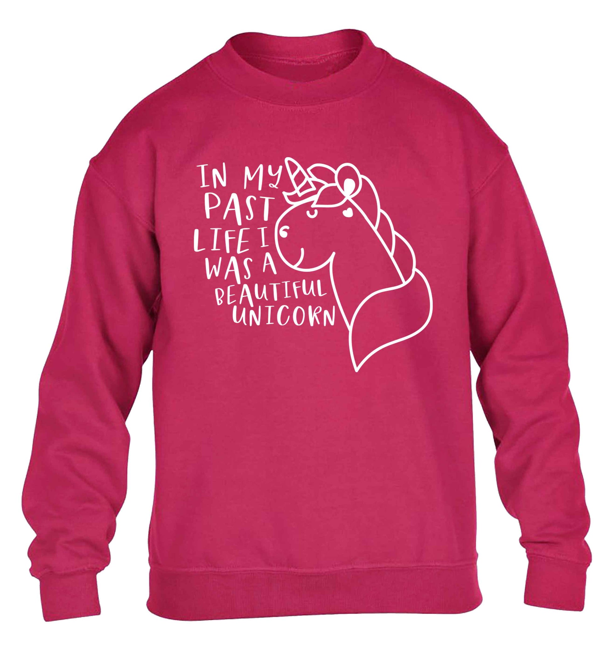 In my past life I was a beautiful unicorn children's pink sweater 12-13 Years