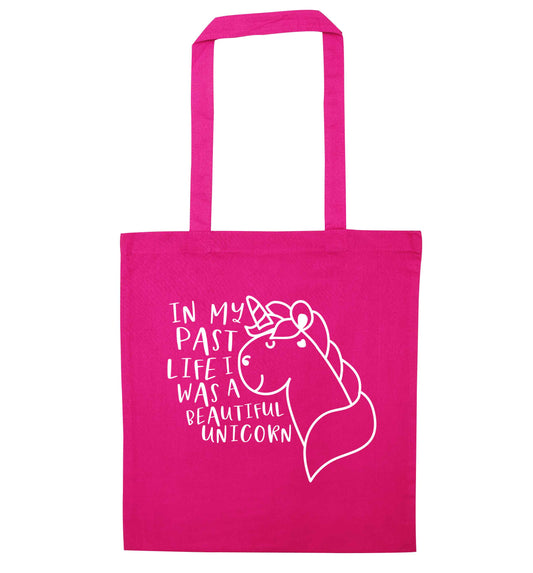 In my past life I was a beautiful unicorn pink tote bag