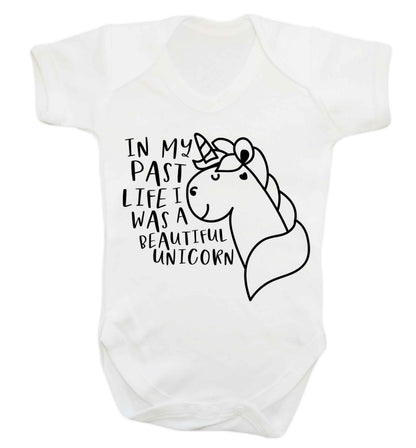 In my past life I was a beautiful unicorn Baby Vest white 18-24 months
