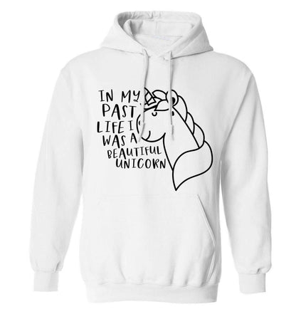 In my past life I was a beautiful unicorn adults unisex white hoodie 2XL
