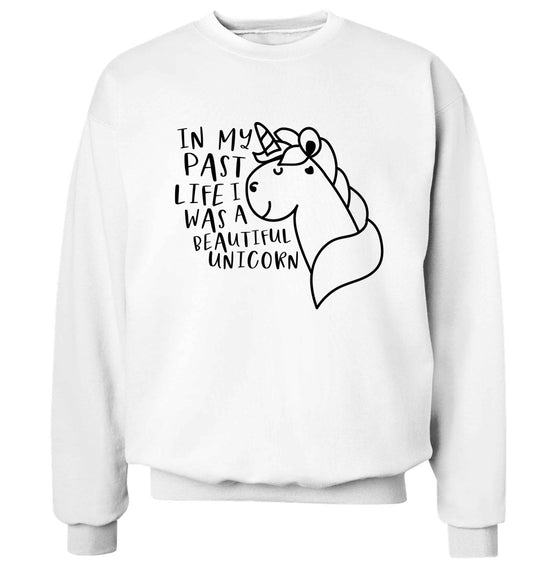 In my past life I was a beautiful unicorn Adult's unisex white Sweater 2XL