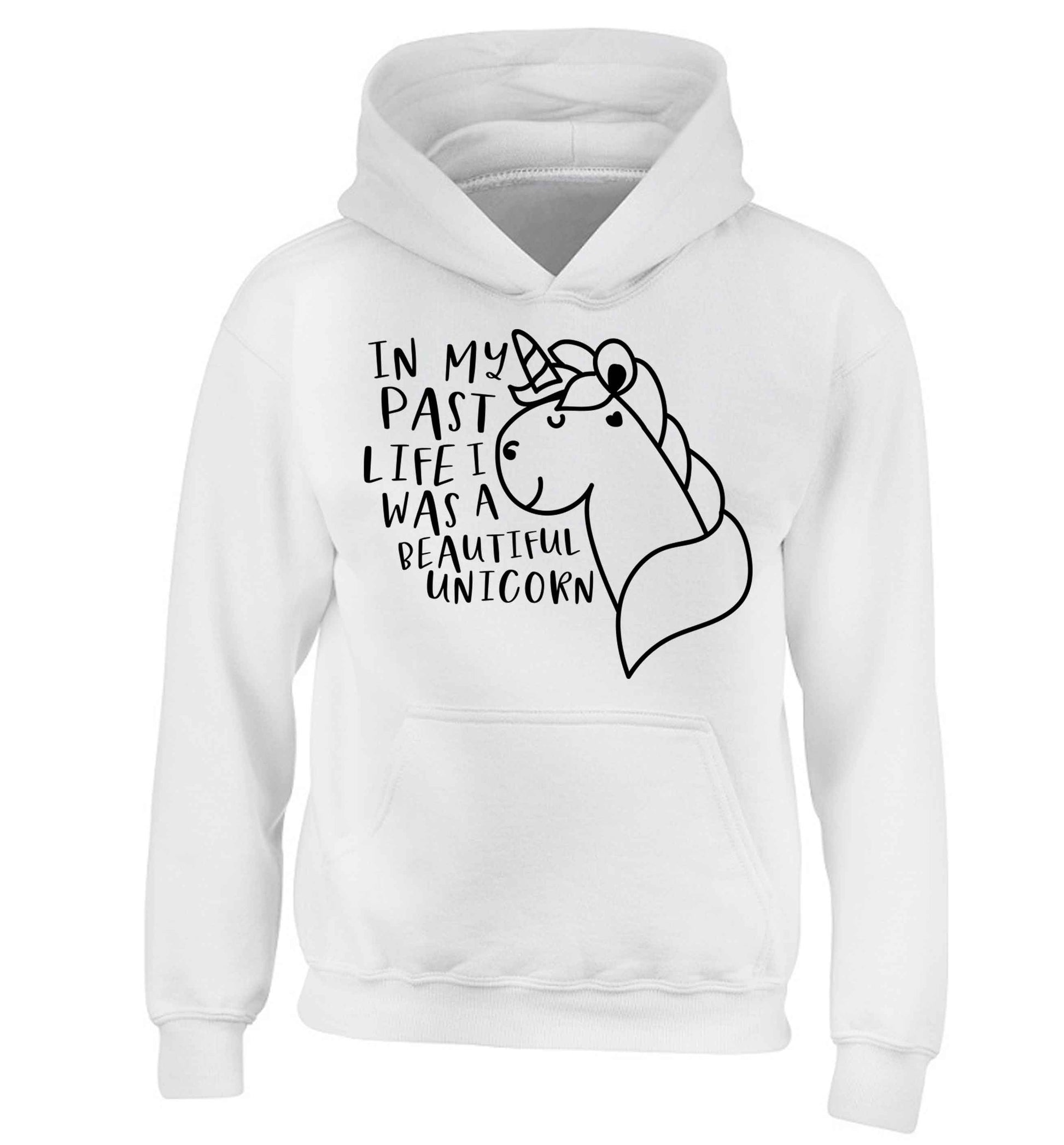 In my past life I was a beautiful unicorn children's white hoodie 12-13 Years