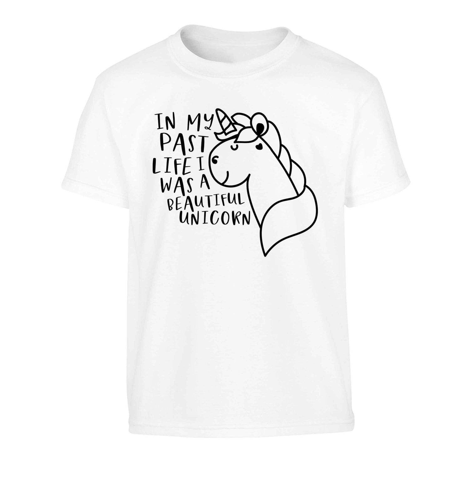 In my past life I was a beautiful unicorn Children's white Tshirt 12-13 Years