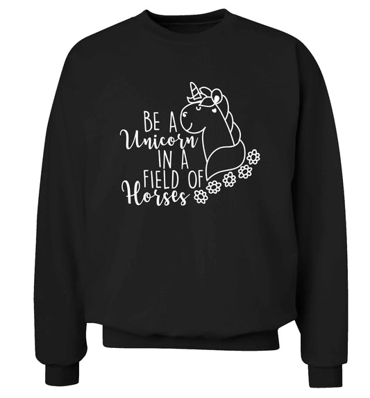 Be a unicorn in a field of horses Adult's unisex black Sweater 2XL