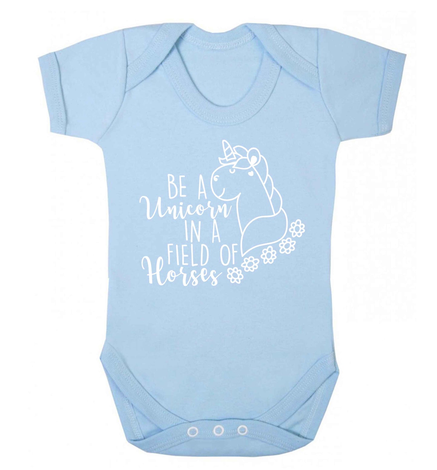 Be a unicorn in a field of horses Baby Vest pale blue 18-24 months