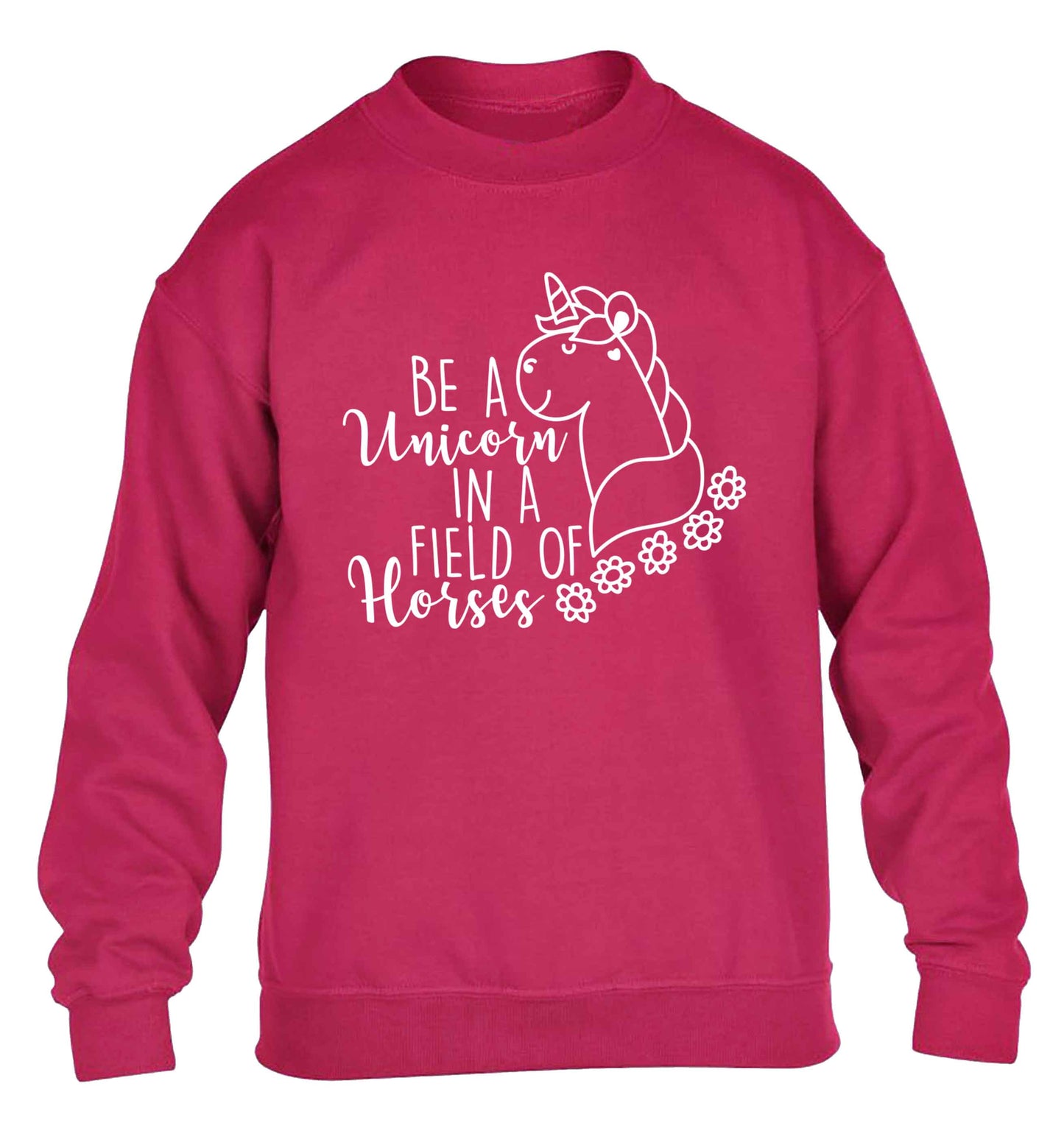 Be a unicorn in a field of horses children's pink sweater 12-13 Years
