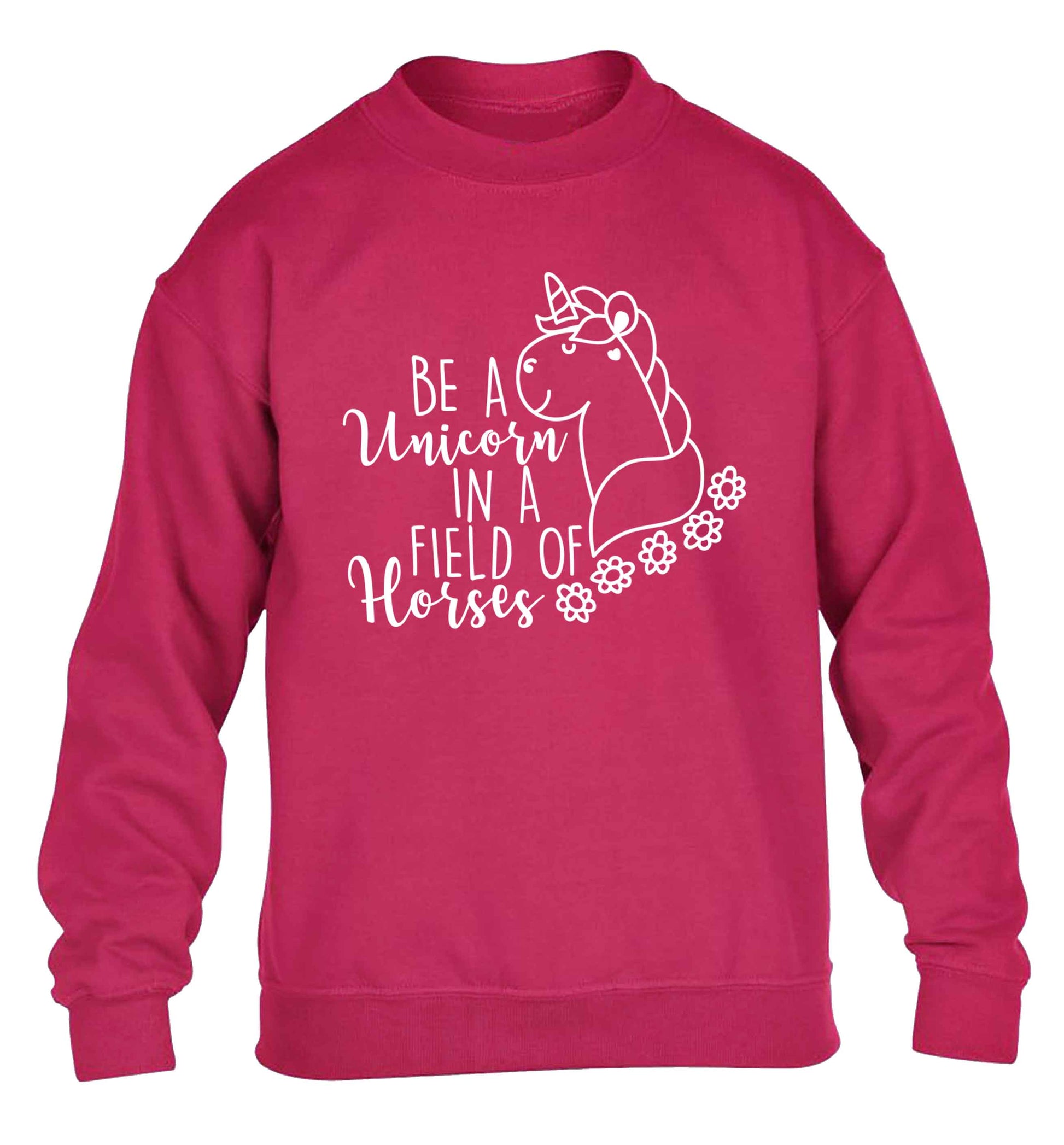 Be a unicorn in a field of horses children's pink sweater 12-13 Years