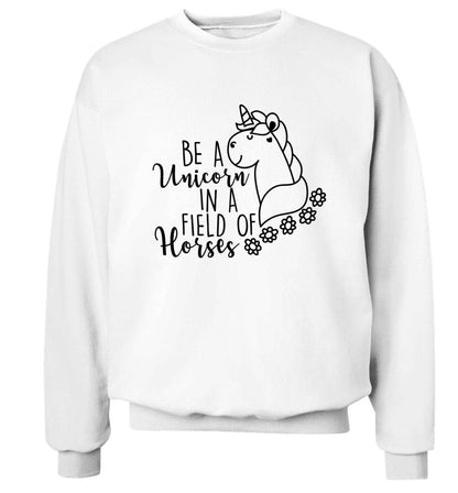 Be a unicorn in a field of horses Adult's unisex white Sweater 2XL