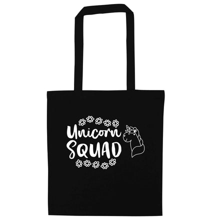 Unicorn Squad black tote bag