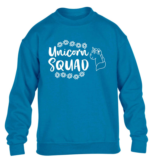 Unicorn Squad children's blue sweater 12-13 Years