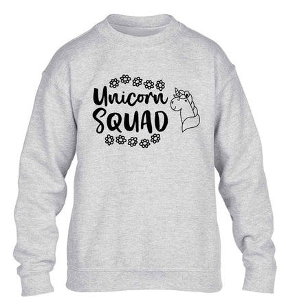 Unicorn Squad children's grey sweater 12-13 Years