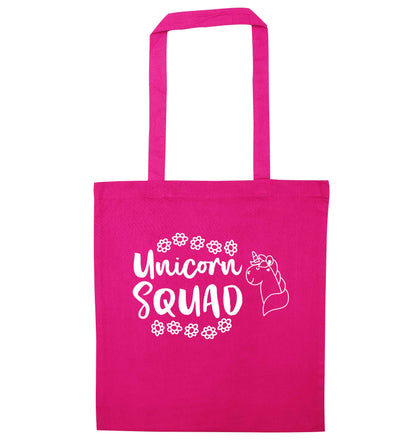 Unicorn Squad pink tote bag