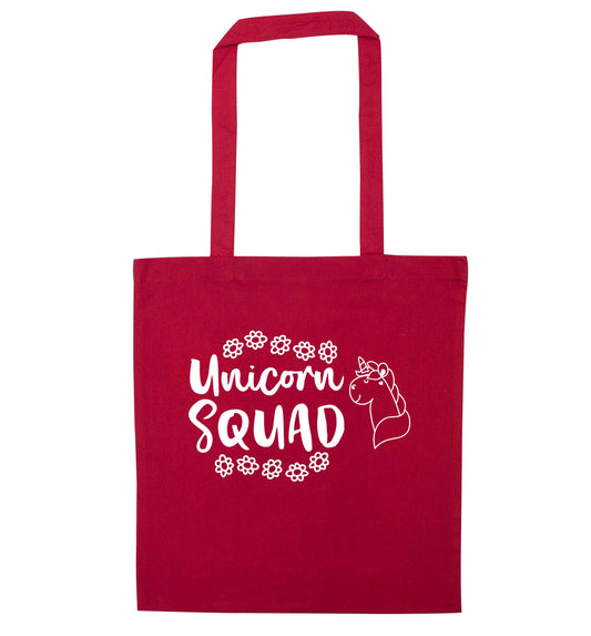 Unicorn Squad red tote bag