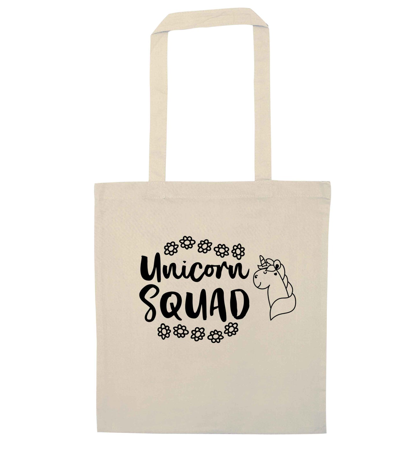 Unicorn Squad natural tote bag