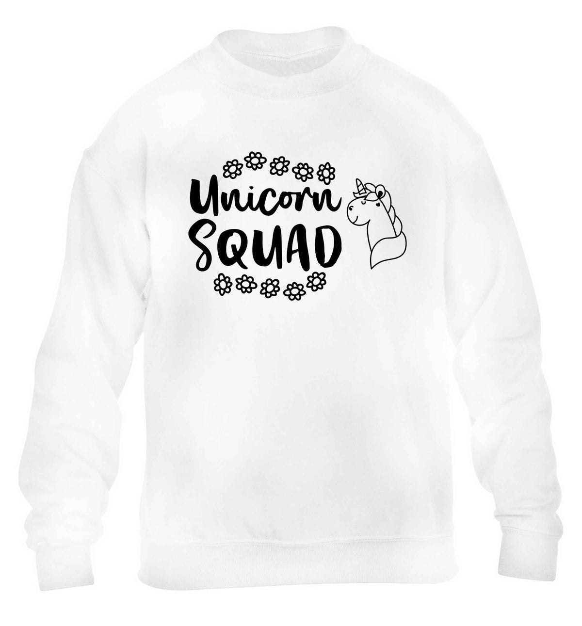 Unicorn Squad children's white sweater 12-13 Years