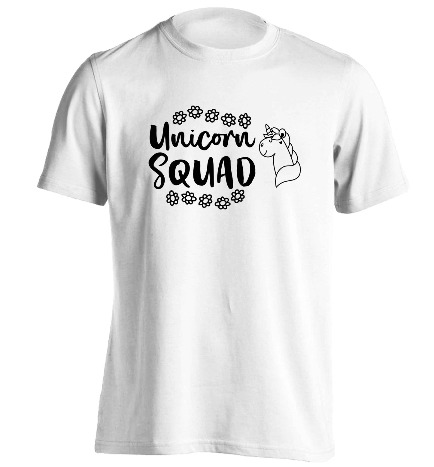 Unicorn Squad adults unisex white Tshirt 2XL