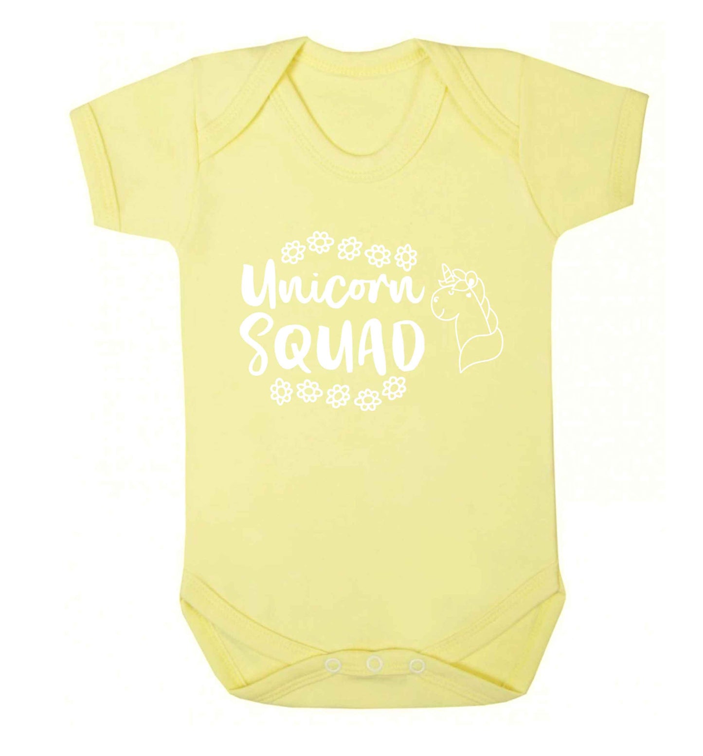 Unicorn Squad Baby Vest pale yellow 18-24 months