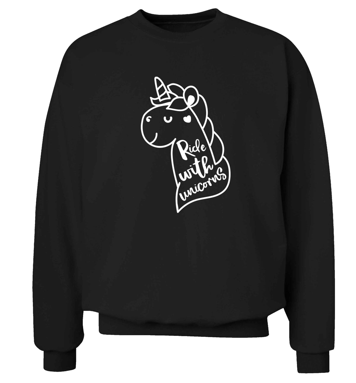 Ride with unicorns Adult's unisex black Sweater 2XL