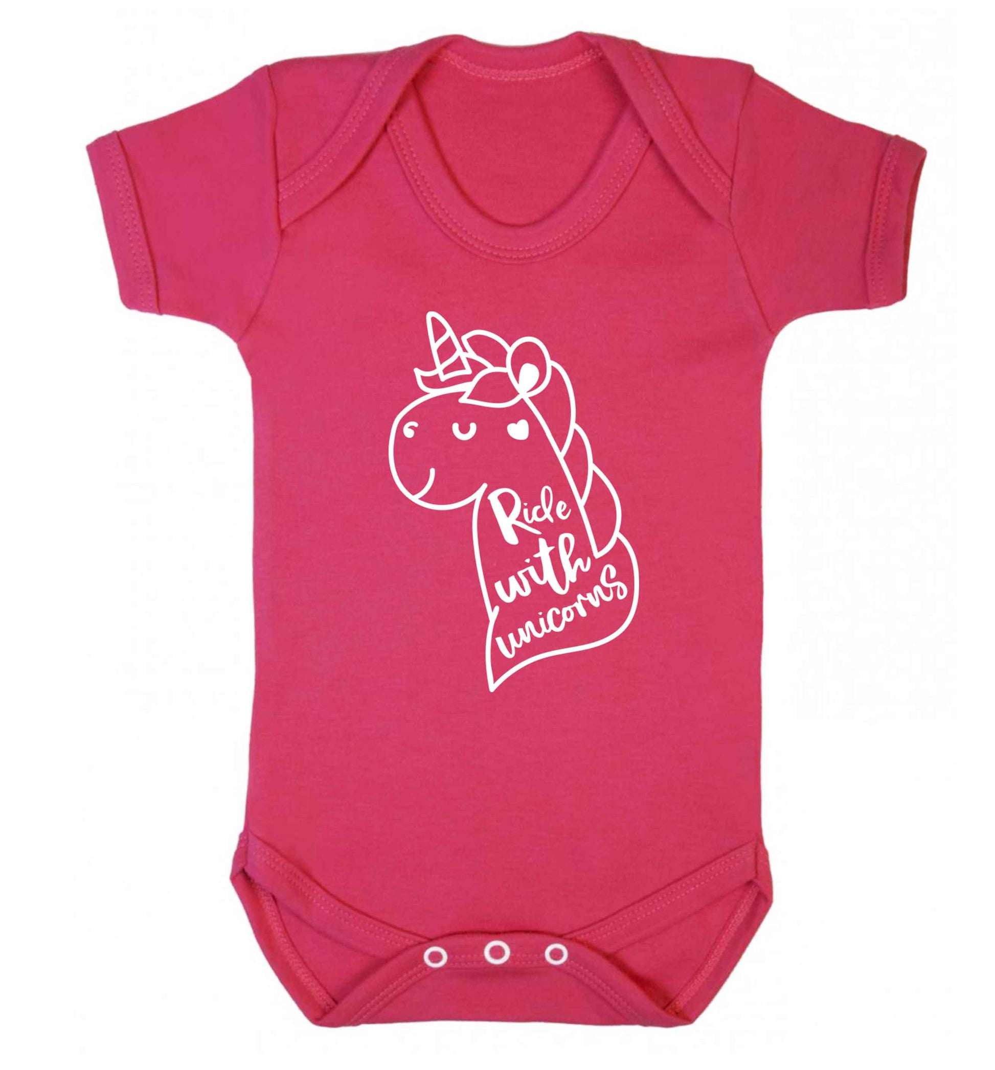 Ride with unicorns Baby Vest dark pink 18-24 months