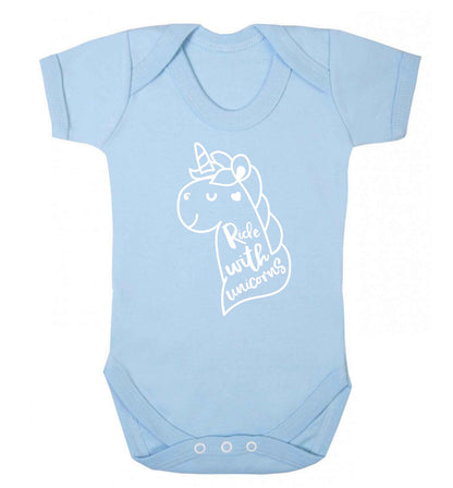 Ride with unicorns Baby Vest pale blue 18-24 months