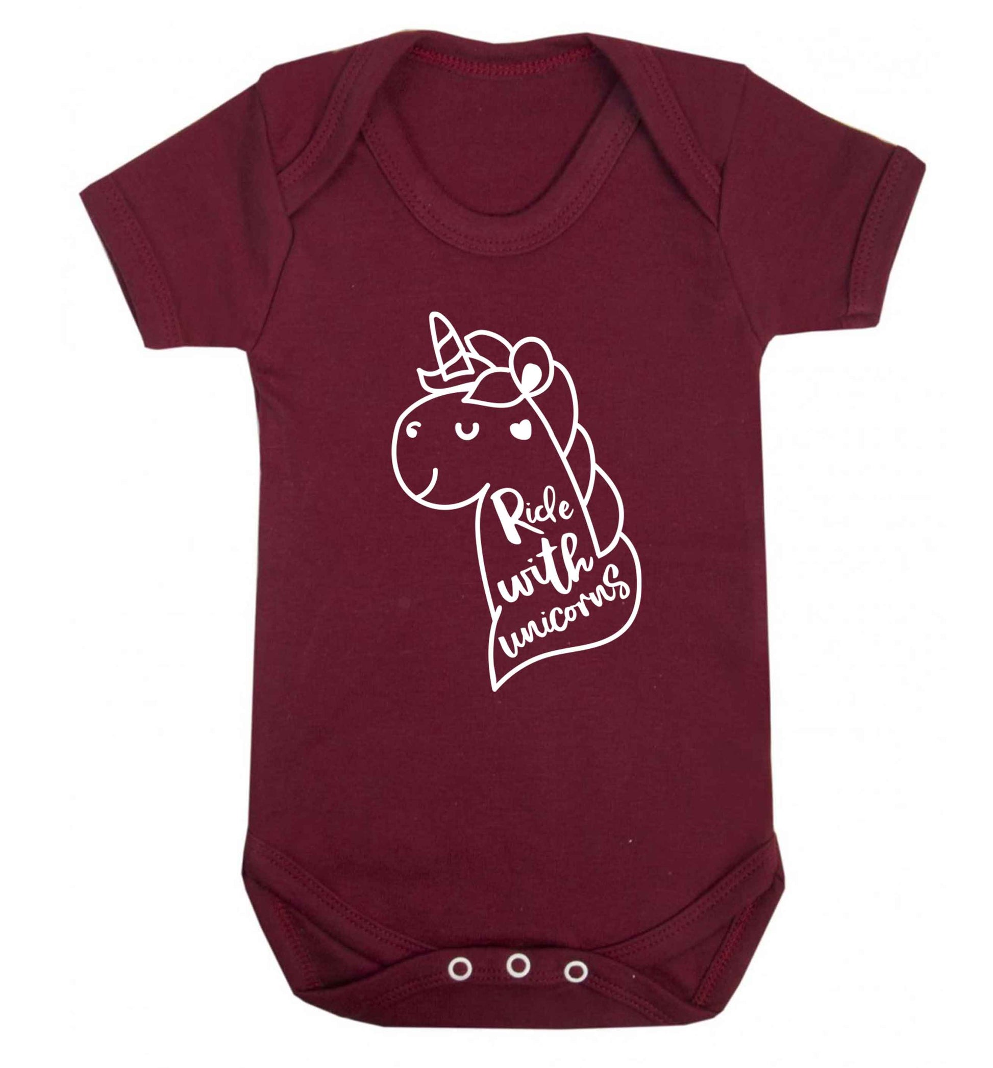 Ride with unicorns Baby Vest maroon 18-24 months