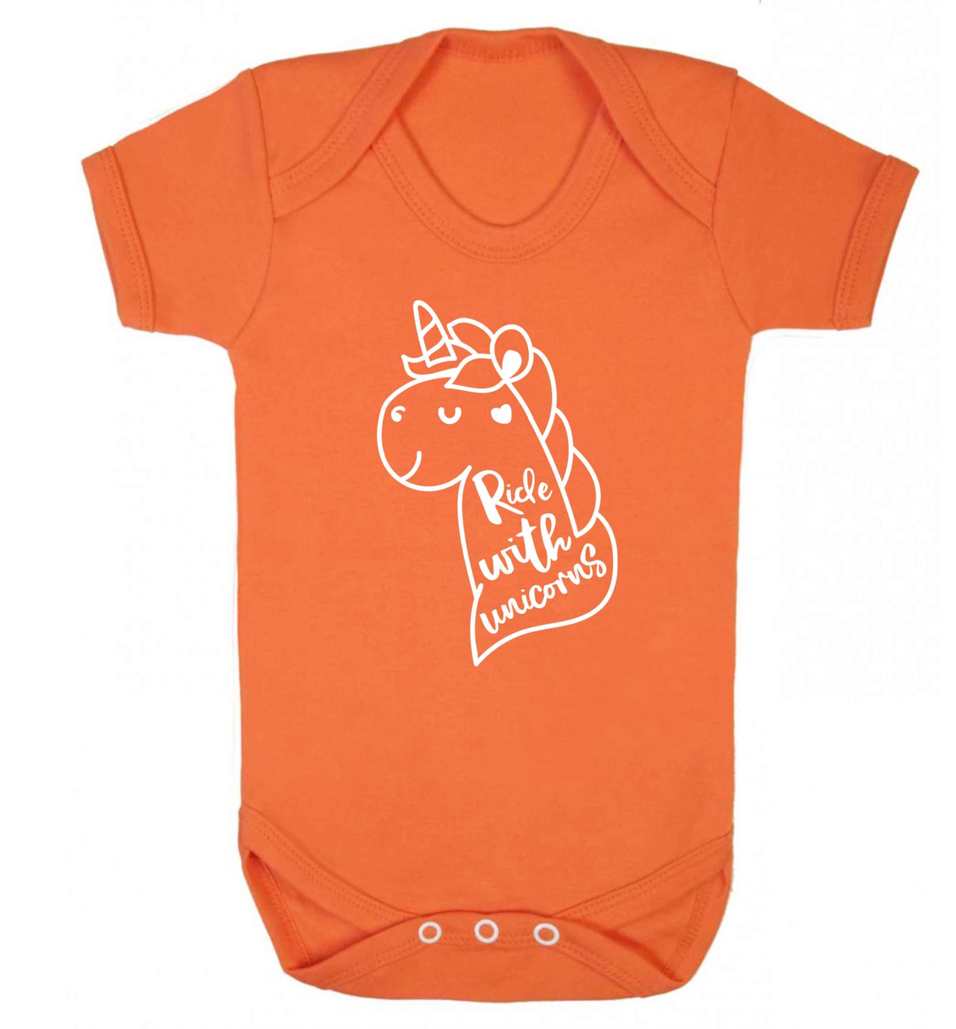 Ride with unicorns Baby Vest orange 18-24 months